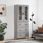 vidaXL Hoge kast 69,5x34x180 cm bewerkt hout grijs sonoma, Huis en Inrichting, Verzenden, Nieuw