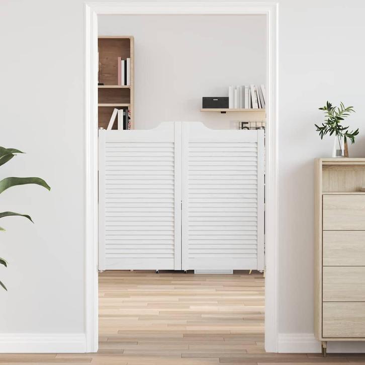 vidaXL Draaideuren louvre design 2 paar 90x100 cm wit, Doe-het-zelf en Bouw, Deuren en Vliegenramen, Nieuw, Verzenden