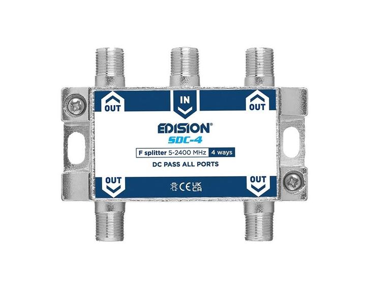 Edision signaal splitter 4-voudig 5-2400 Mhz, Informatique & Logiciels, Commutateurs réseau, Enlèvement ou Envoi