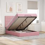 vidaXL Ottoman bed met matrassen 140x200cm fluweel roze, Huis en Inrichting, Slaapkamer | Bedden, Verzenden, Nieuw