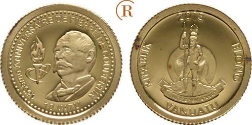 10 Vatu 0,5 Gramm goud Pierre de Coubertin 2013 Vanuatu:..., Timbres & Monnaies, Monnaies & Billets de banque | Accessoires, Envoi