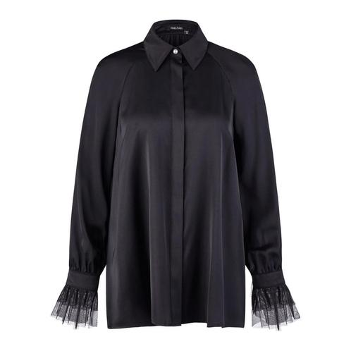 Marc Aurel • zwarte satijnen blouse • 36, Kleding | Dames, Blouses en Tunieken, Verzenden