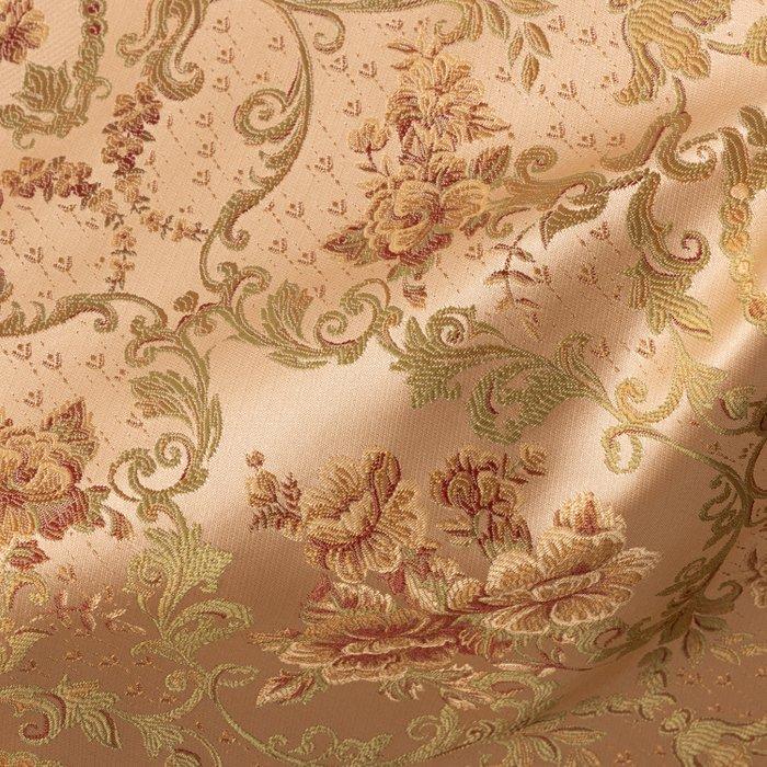 Raro Tessuto Lampasso Damascato Italiano – beige goudkleurig, Antiek en Kunst, Antiek | Tapijten, Tafelkleden en Textiel