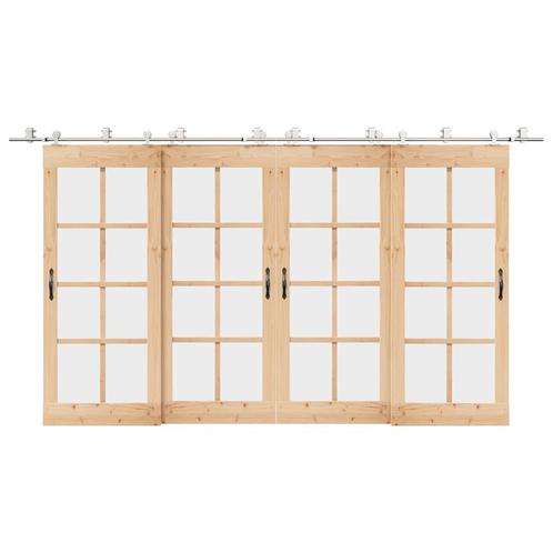 vidaXL Schuifdeur onderdelenset 400 cm roestvrij staal, Doe-het-zelf en Bouw, Hang- en Sluitwerk, Nieuw, Verzenden
