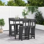 vidaXL 5-delige Tuinbarset massief grenenhout grijs, Tuin en Terras, Tuinsets en Loungesets, Verzenden, Nieuw