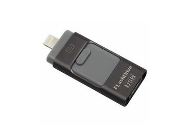 Veiling - Flashdrive 3 in 1 zwart - USB - Lightning - Micro beschikbaar voor biedingen