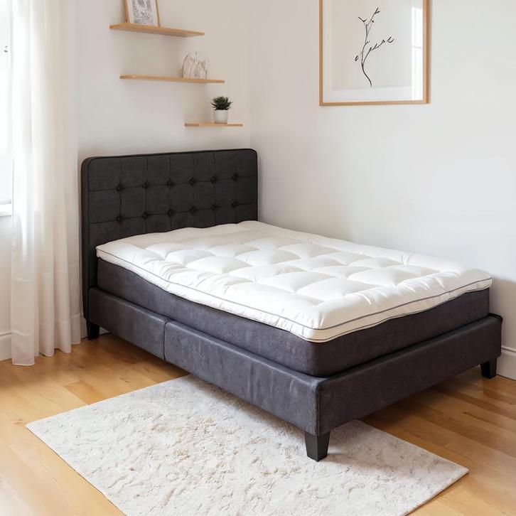 Premium percal katoen Oplegmatras (wit) 90x200 - 90 x 200 cm, Huis en Inrichting, Slaapkamer | Matrassen en Bedbodems, Nieuw, Verzenden