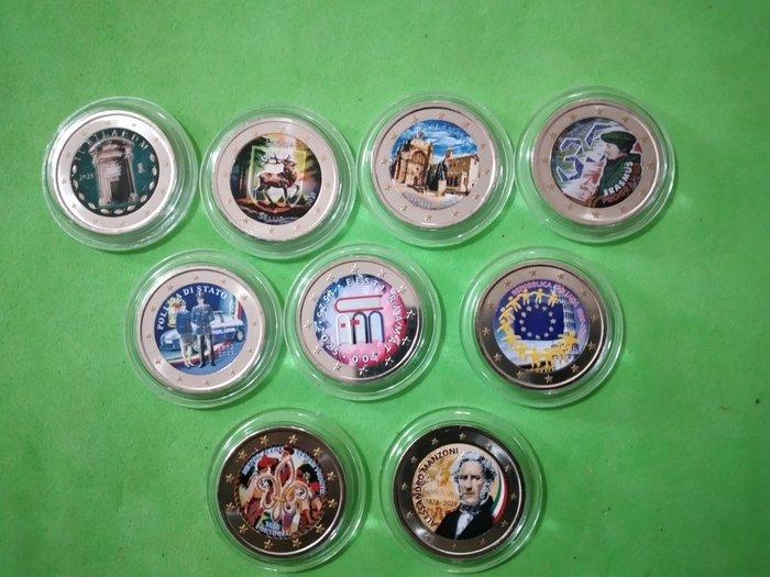 Europa. 2 Euro 2015/2025 (9 colored coins) (Zonder, Postzegels en Munten, Munten | Europa | Euromunten