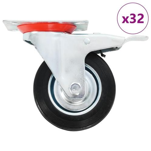 vidaXL 32 st Zwenkwielen 100 mm, Doe-het-zelf en Bouw, Overige Doe-Het-Zelf en Bouw, Nieuw, Verzenden