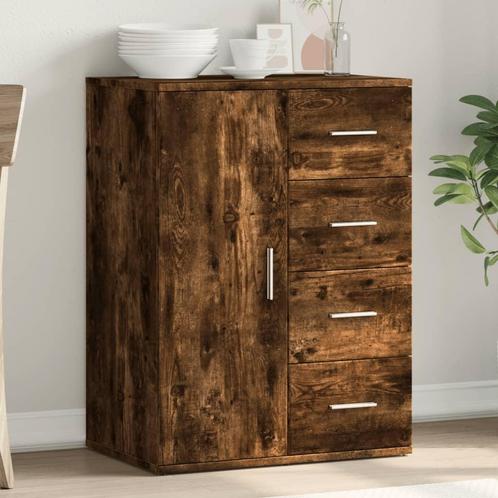 vidaXL Dressoir 59x39x80 cm bewerkt hout gerookt, Huis en Inrichting, Kasten | Dressoirs, Nieuw, Verzenden