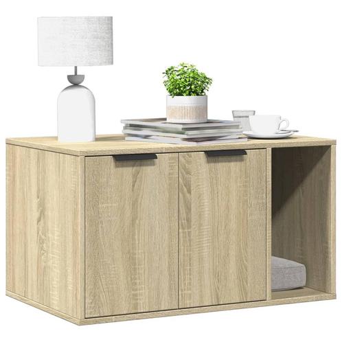 vidaXL Kattenbakkast 80x50x45 cm bewerkt hout sonoma, Dieren en Toebehoren, Katten-accessoires, Nieuw, Verzenden
