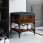 vidaXL Schoenenbank 42x42x45 cm bewerkt hout gerookt, Verzenden, Nieuw