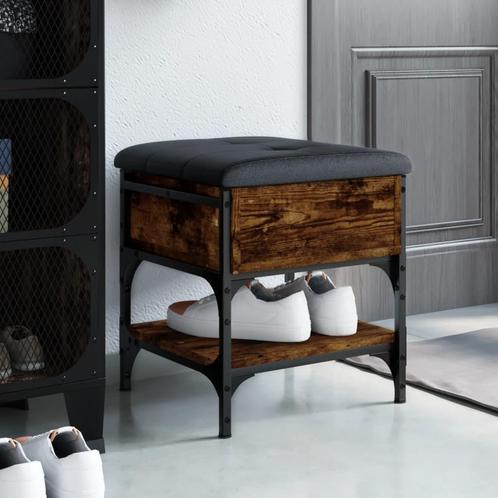 vidaXL Schoenenbank 42x42x45 cm bewerkt hout gerookt, Huis en Inrichting, Overige Huis en Inrichting, Nieuw, Verzenden