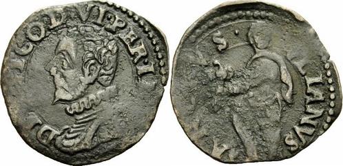 1583-1598 Italien Desana Delfino Tizzone Quattrino Sankt..., Timbres & Monnaies, Monnaies | Europe | Monnaies non-euro, Envoi