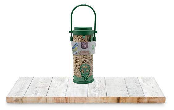 Gerecycleerde voedersilo gevuld met zonnebloemkernen, Dieren en Toebehoren, Pluimvee | Toebehoren, Nieuw