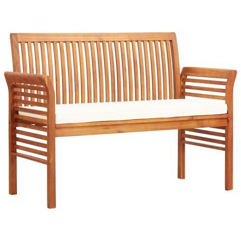 vidaXL Tuinbank 2-zits met kussen 120 cm massief acaciahout, Tuin en Terras, Tuinsets en Loungesets, Nieuw, Verzenden
