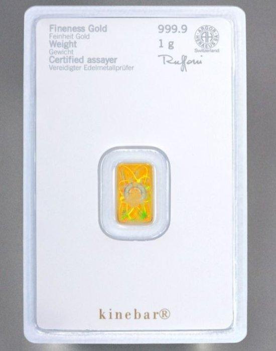 1 gram - Goud - Kinebar - Heraeus (Zonder Minimumprijs), Postzegels en Munten, Edelmetalen en Baren