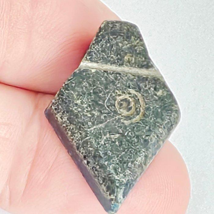 Oudwest-Aziatisch, Bactrisch Schist Zeldzame kralenamulet, Antiek en Kunst, Antiek | Overige Antiek