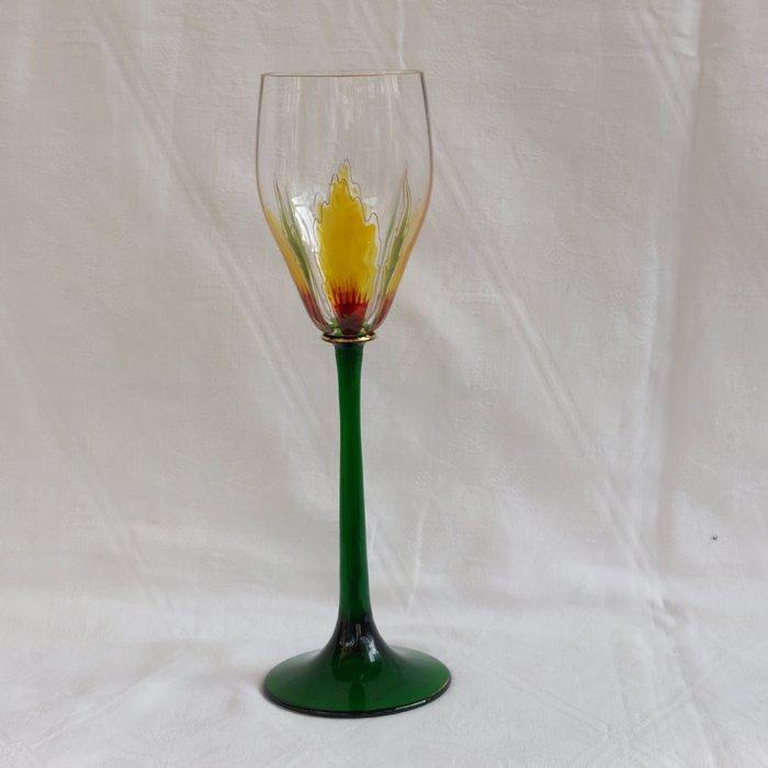 Theresienthal - Verre à vin - Verre à vin avec peinture, Antiek en Kunst, Antiek | Glaswerk en Kristal