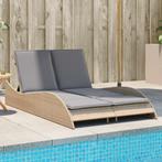 vidaXL Chaise longue avec coussins beige 114x205x73 cm, Jardin & Terrasse, Chaises longues, Verzenden, Neuf