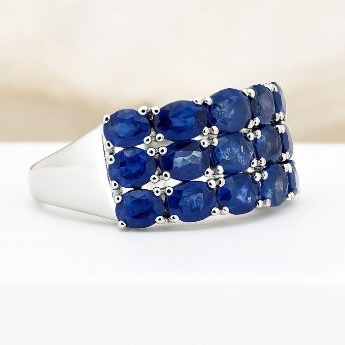 Zonder Minimumprijs - Ring Verguld Saffier - 18kt goud, Handtassen en Accessoires, Ringen