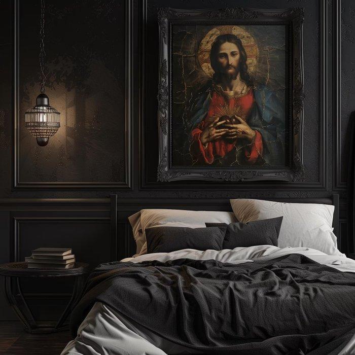 CARCANVAS_IT - LA PASSIONE DI CRISTO - EFFECT CRACLE, Antiek en Kunst, Antiek | Boeken en Manuscripten