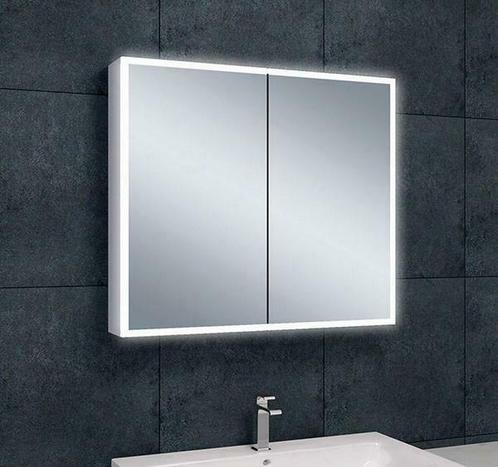 Quatro spiegelkast +verlichting 80x70x13, Huis en Inrichting, Woonaccessoires | Spiegels, Ophalen of Verzenden