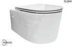 Sanifun Rimless hangtoilet Verdad 550 wit combi, Nieuw