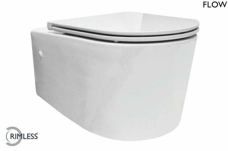 Sanifun Rimless hangtoilet Verdad 550 wit combi, Doe-het-zelf en Bouw, Sanitair