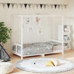 vidaXL Kinderbedframe 80x160 cm massief grenenhout wit, Verzenden, Nieuw