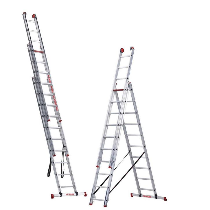 Altrex 3-delige reformladder All Round 3×10 sporten, Doe-het-zelf en Bouw, Ladders en Trappen, 4 meter of meer, Opvouwbaar of Inschuifbaar