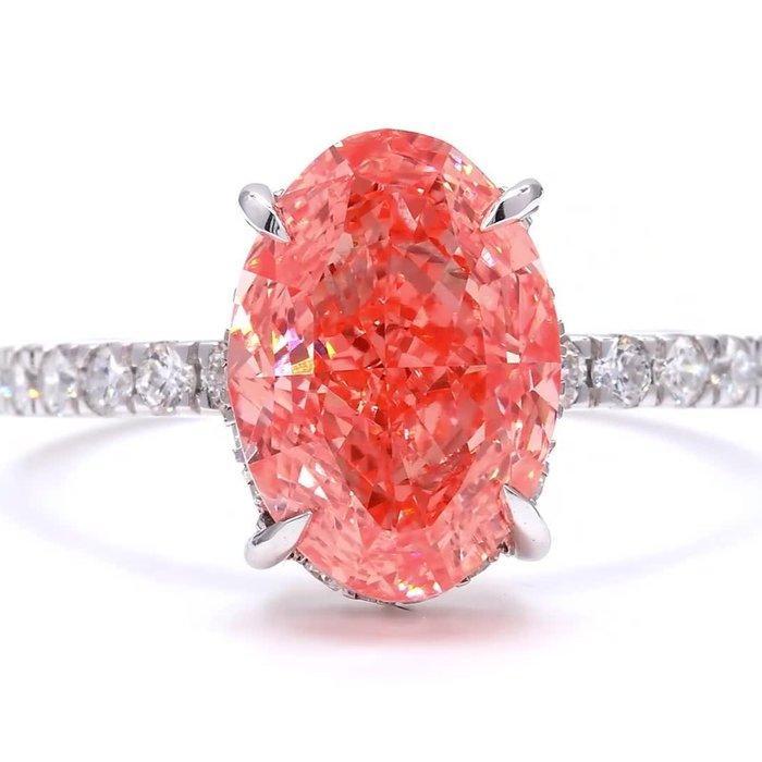 Zonder minimumprijs - Ring - 18 karaat Witgoud - 4.10ct. tw., Bijoux, Sacs & Beauté, Bagues