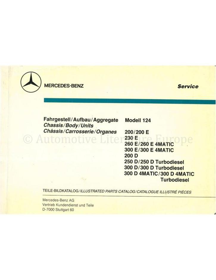 1989 MERCEDES BENZ E-KLASSE ONDERDELEN CATALOGUS, Autos : Divers, Modes d'emploi & Notices d'utilisation