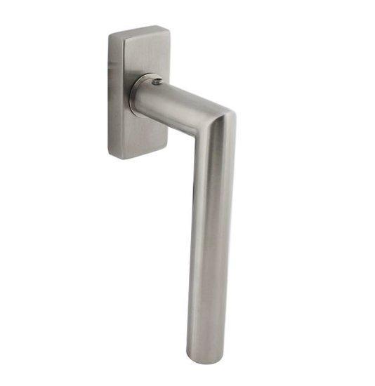 Intersteel raamkruk Jura op rechthoekig rozet rvs, Doe-het-zelf en Bouw, Deuren en Vliegenramen, Ophalen of Verzenden