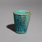 Oud-Egyptisch Faience Stichting Stortingsbeker. C. 1184 -, Collections, Minéraux & Fossiles