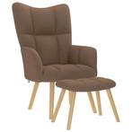 vidaXL Relaxstoel met voetenbank stof bruin, Huis en Inrichting, Fauteuils, Verzenden, Nieuw