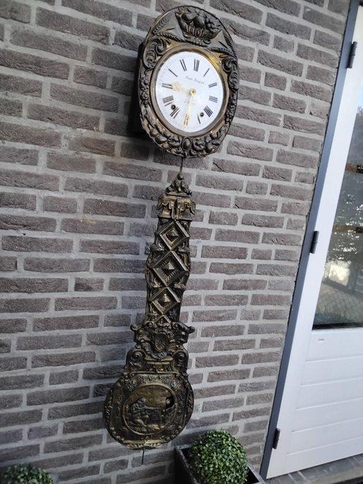 Comtoise klok - - Messing, IJzer - 1900-1910 - Bloem, Antiek en Kunst, Antiek | Klokken