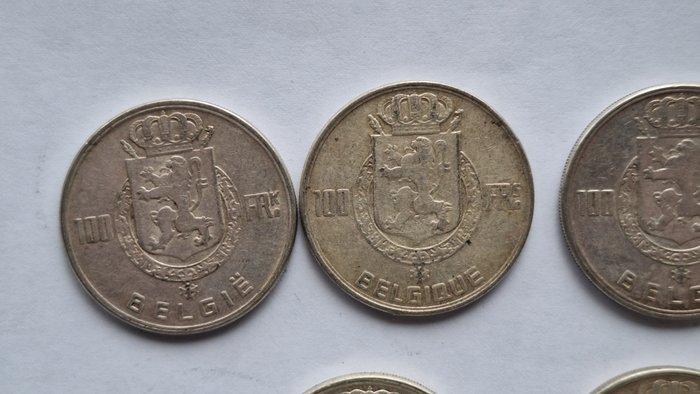 België. Leopold III. 6 x 100 Francs, 1950/1951 - Free, Postzegels en Munten, Munten | Nederland