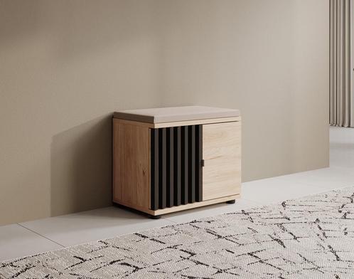 Meubella - Schoenenkast - Eiken 60cm met latjes, Huis en Inrichting, Kasten | Overige, Nieuw, Verzenden