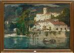 André Jallot (1884-1936) - Veduta di un villaggio sulle rive