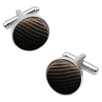 Fako Bijoux® - Manchetknopen - Staal & Streep - Ø 16mm - beschikbaar voor biedingen