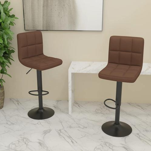 vidaXL Tabourets de bar lot de 2 marron tissu, Maison & Meubles, Tabourets de bar, Neuf, Envoi