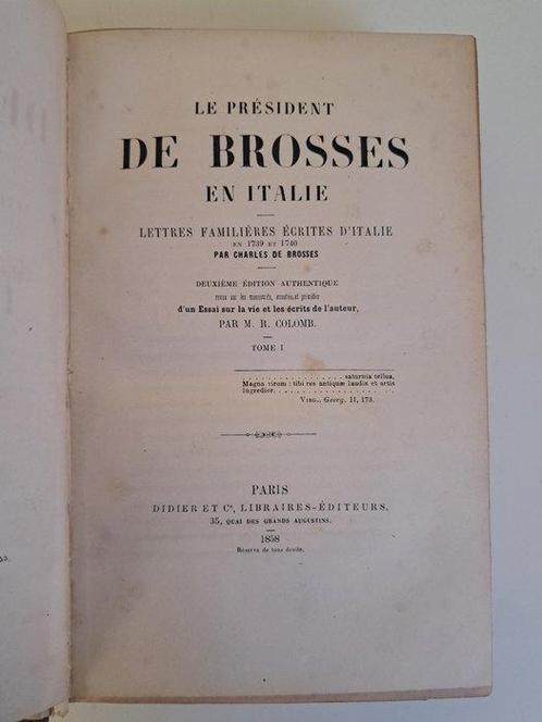 Charles de Brosses dit « le président de Brosses » -, Antiquités & Art, Antiquités | Livres & Manuscrits