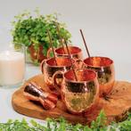 Puur koperen Moscow Mule set gehamerd 9-delig (met, Ophalen of Verzenden, Nieuw