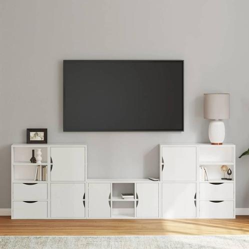 vidaXL 5-delig Tv-meubel met opbergruimte ODDA massief, Huis en Inrichting, Kasten |Televisiemeubels, Nieuw, Verzenden