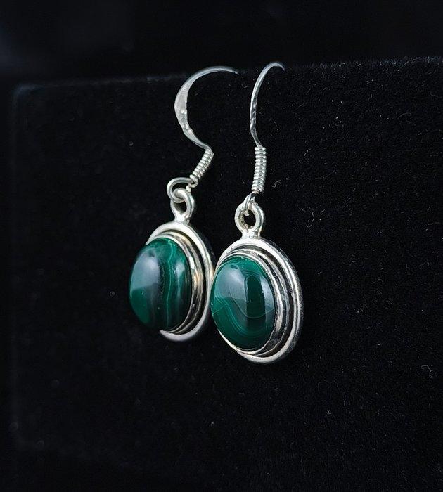 Zilver - Oorbellen - Malaquita Plata de Ley, Collections, Minéraux & Fossiles