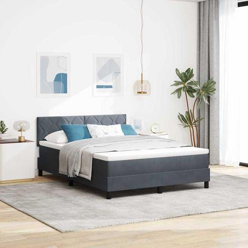 vidaXL Boxspringbed met Matras Donkergrijs 140 x 200 cm Stof, Huis en Inrichting, Slaapkamer | Bedden, Nieuw, Verzenden