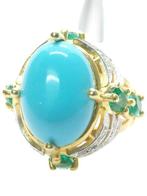 Zonder minimumprijs - Ring - 9 kt. Zilver, Geel goud, Handtassen en Accessoires, Ringen, Nieuw