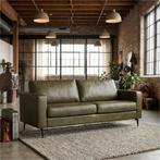 Leren bank Match - 3 zits - Granada Moss (olijf/groen) -, Antiek en Kunst, Ophalen of Verzenden