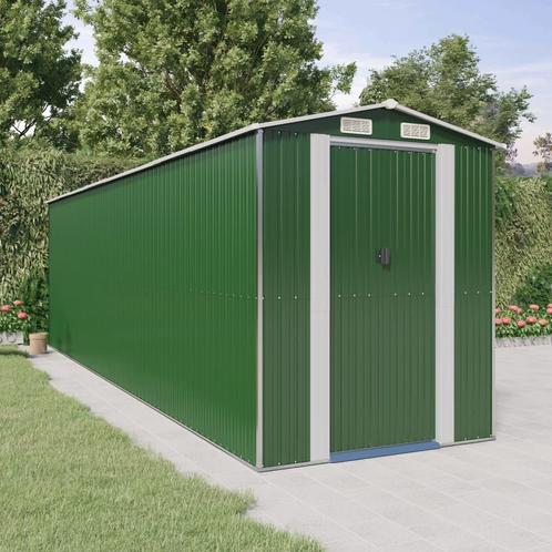 vidaXL Tuinschuur 192x689x223 cm gegalvaniseerd staal groen, Tuin en Terras, Tuinhuizen, Nieuw, Verzenden